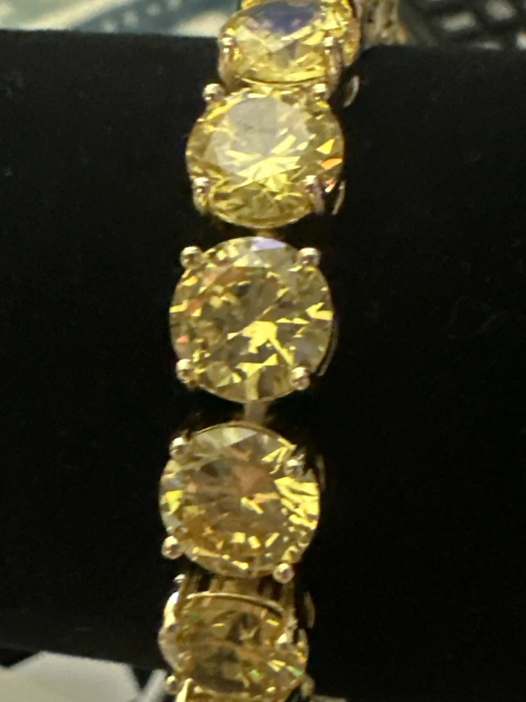 14k gold laminated Tennis Bracelet with Yellow Crystals - photo 2