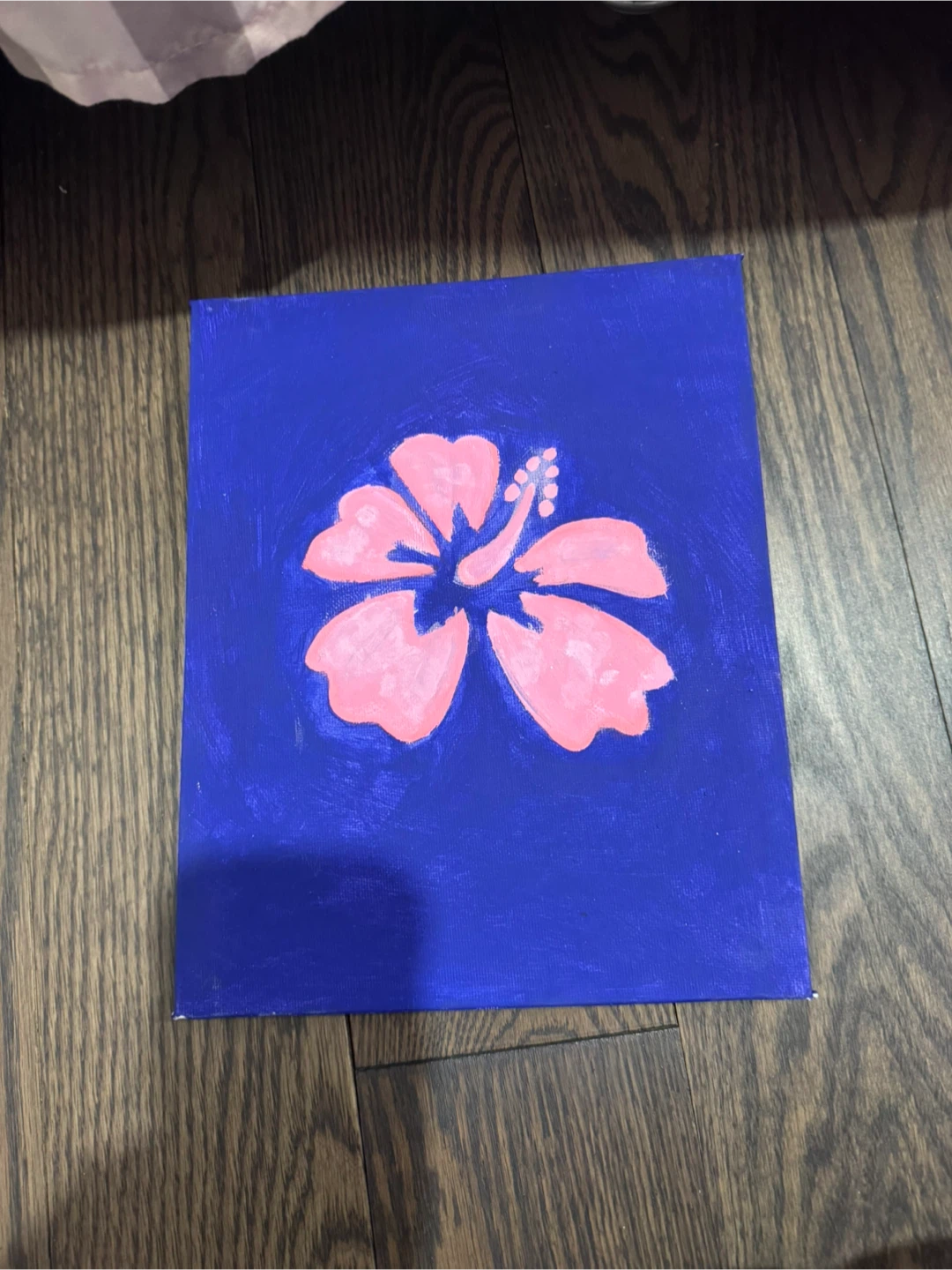 Hand-Painted Hibiscus Canvas
