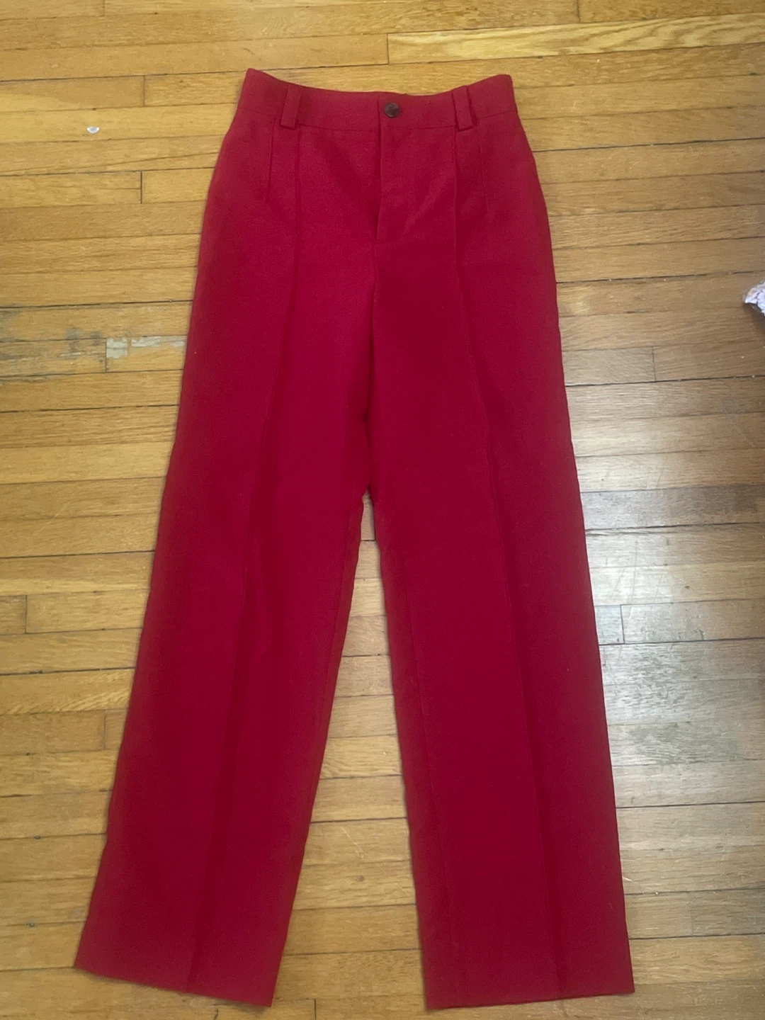 Red Wide-Leg Trousers