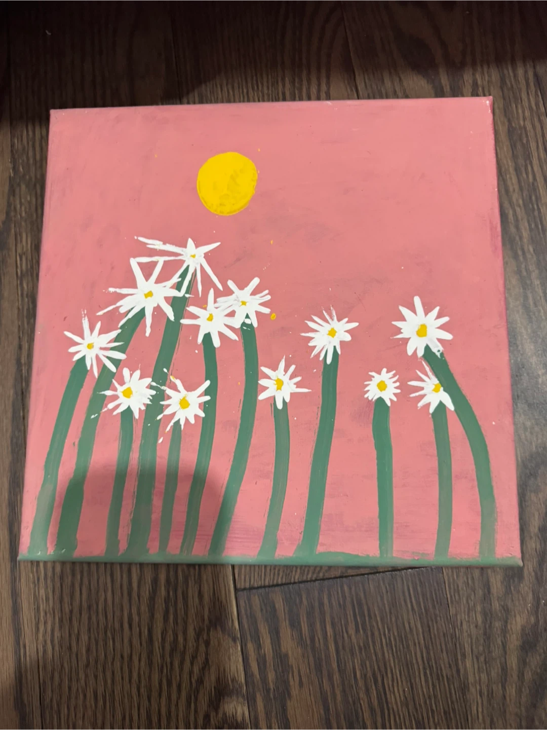 Hand-Painted Flower Canvas Art