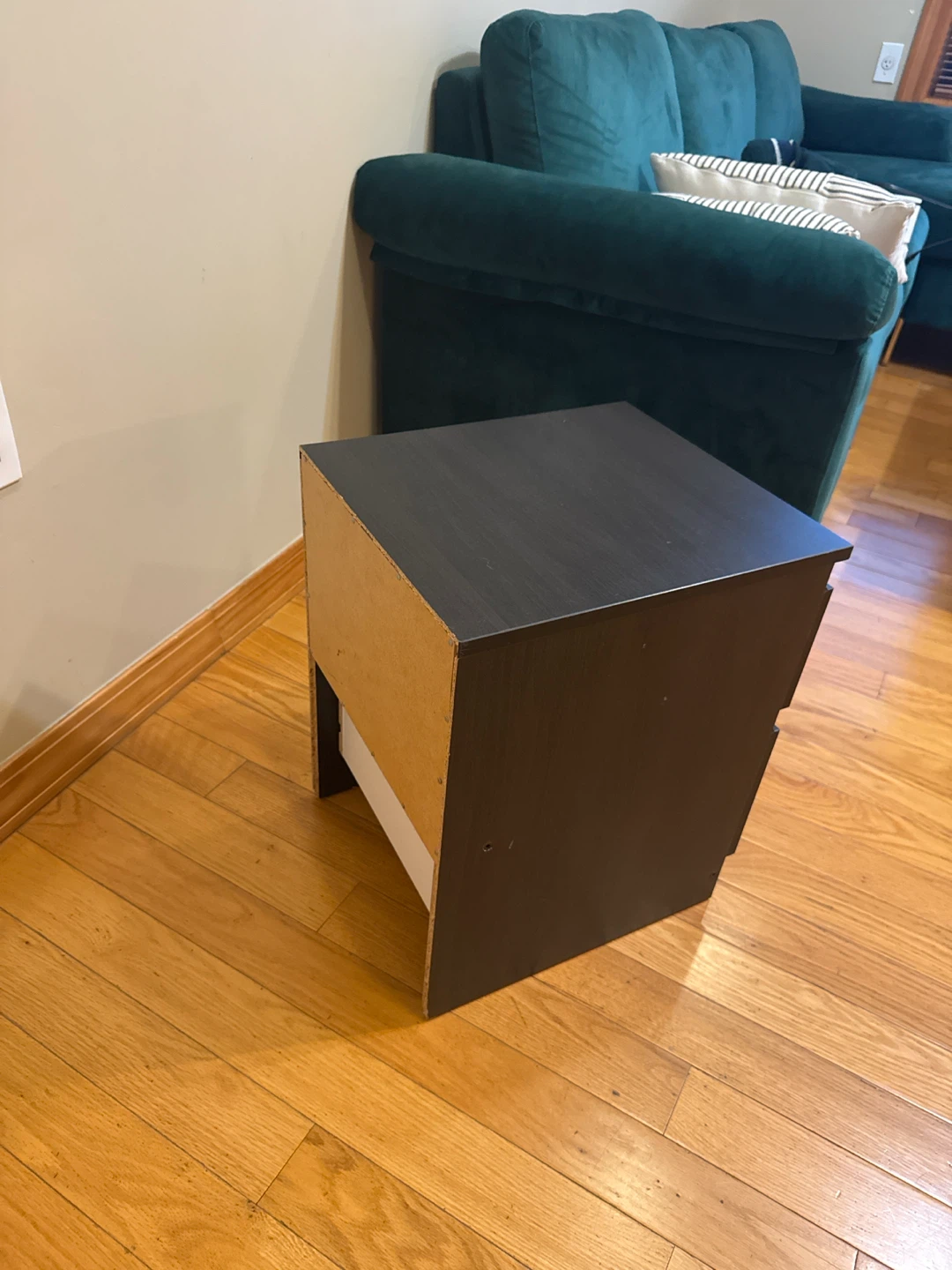Dark Brown Two-Drawer Nightstand - photo 3