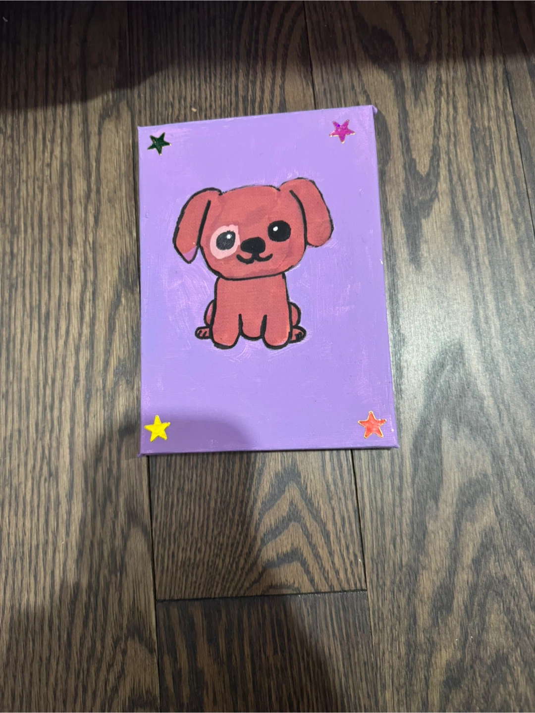 Hand-painted Puppy Canvas Art