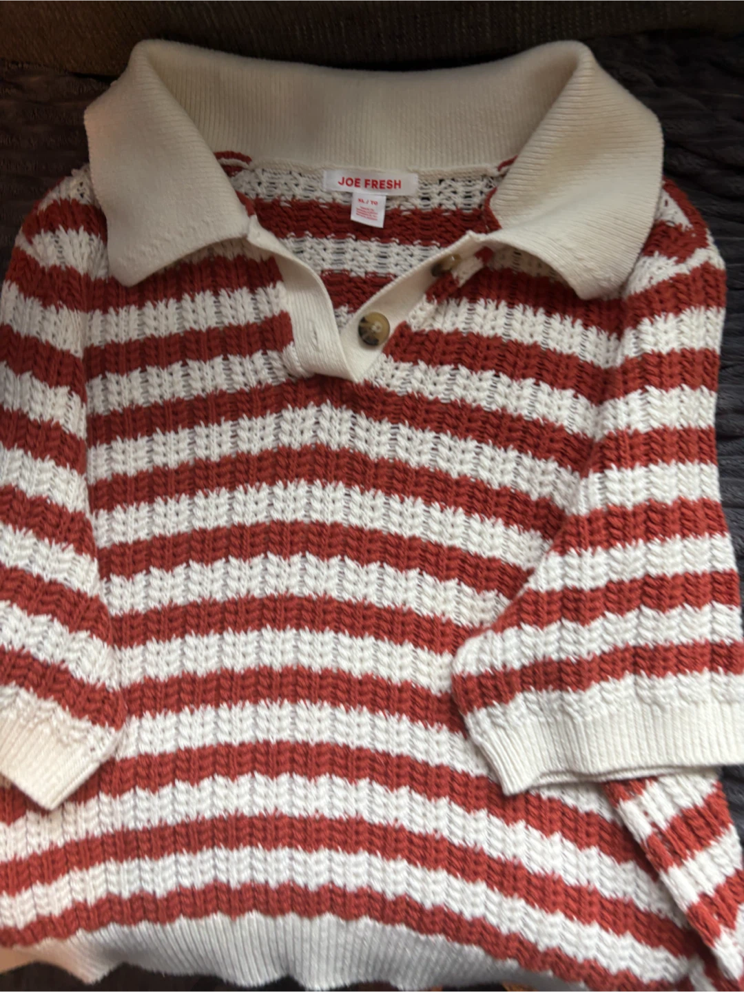 Joe Fresh Striped Collared Sweater