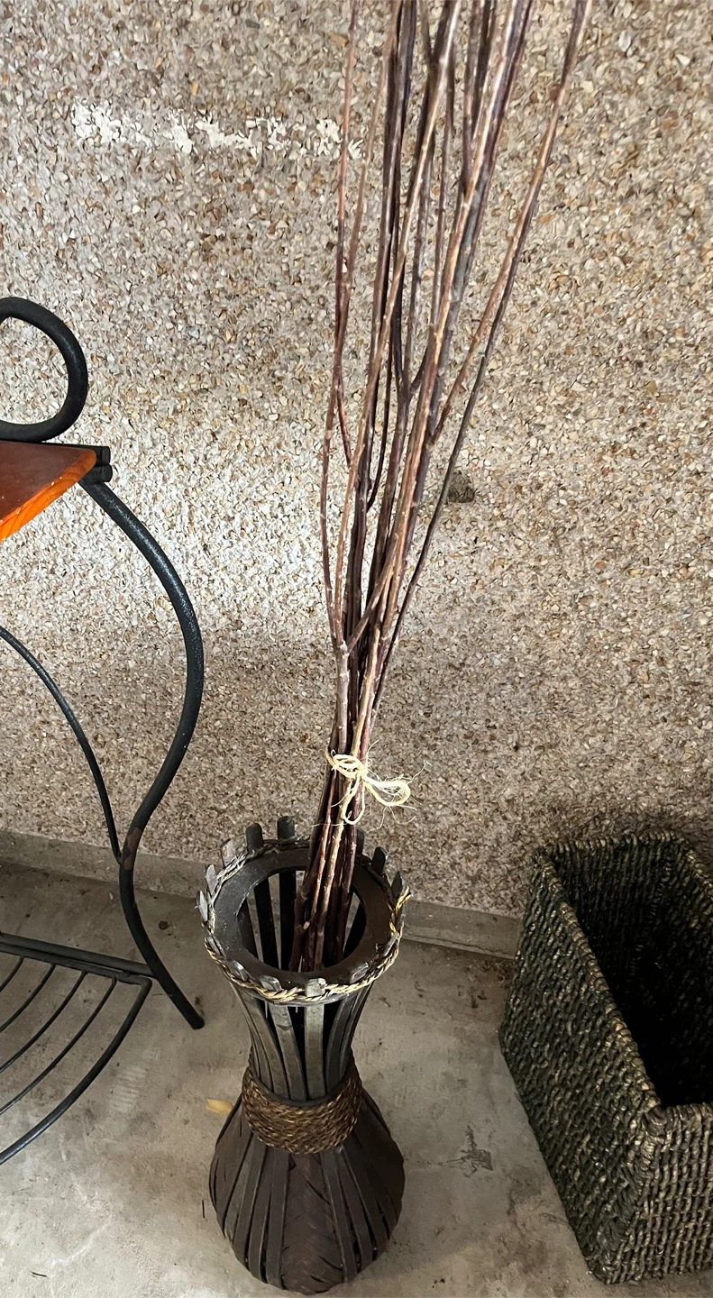 Dark Bamboo Vase & 12 Tall Decorative Branches - photo 2
