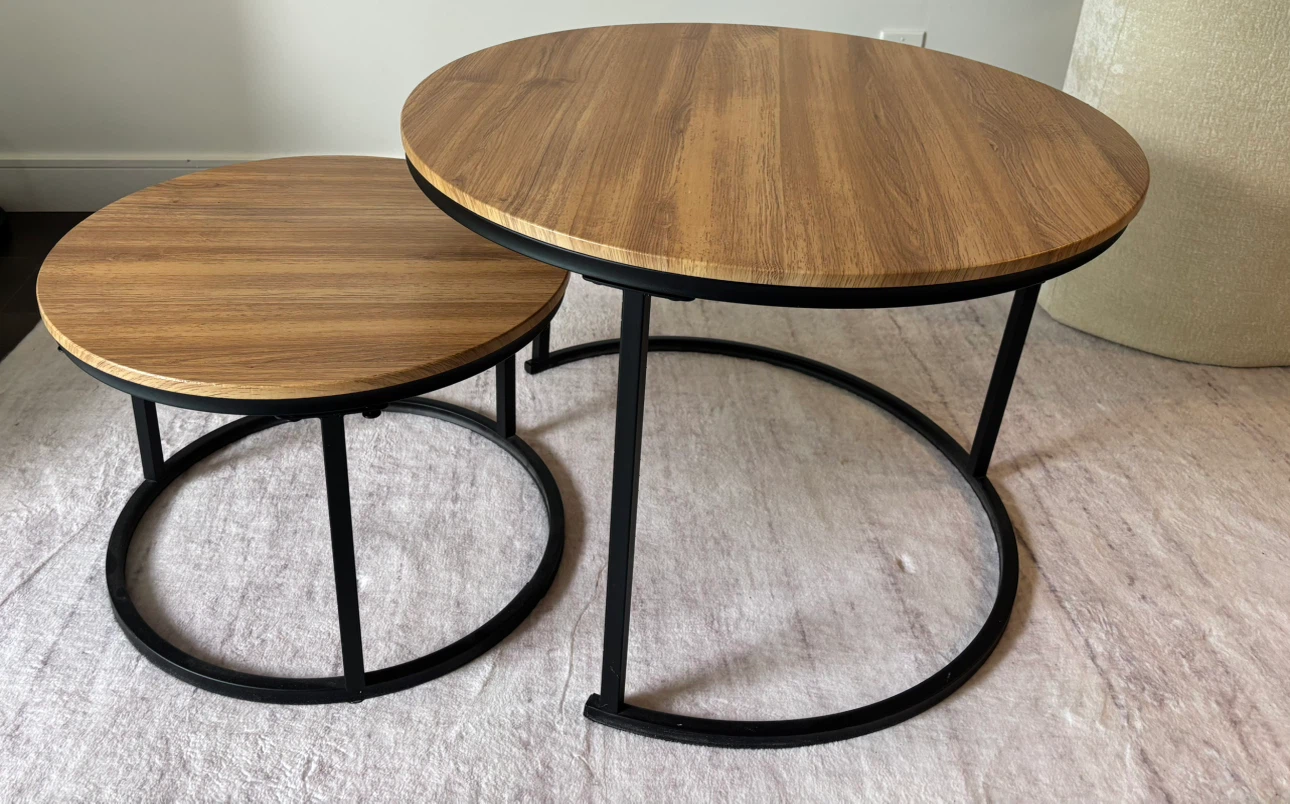 MOVING SALE - LIKE NEW - Set of two round nesting coffee tables