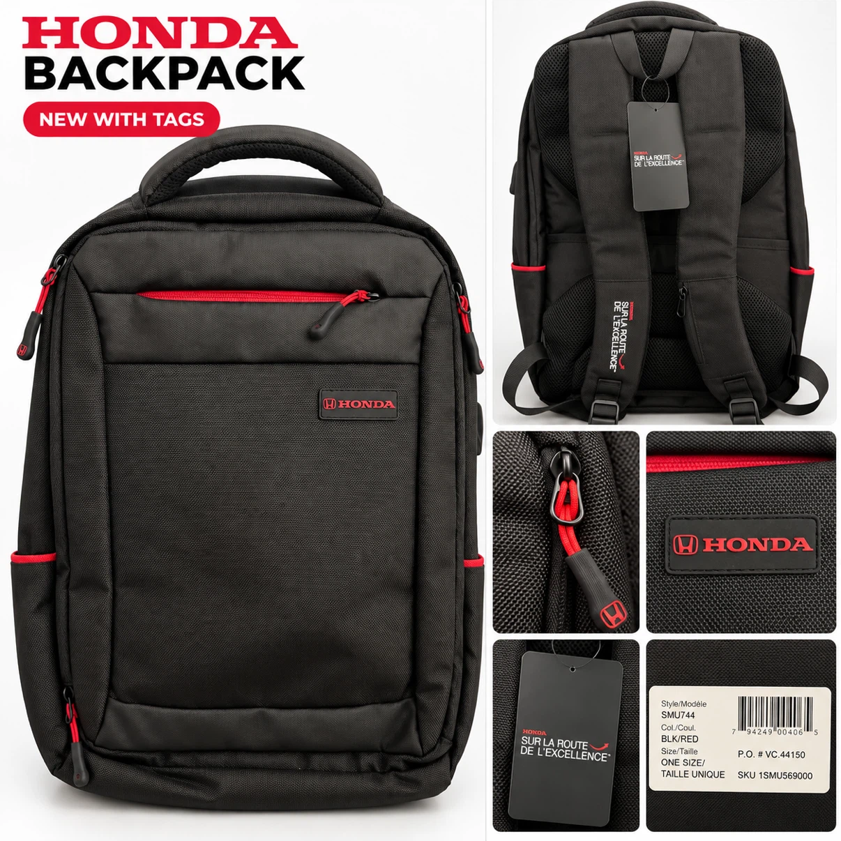 Honda Black & Red Backpack – Brand New with Tags – $60