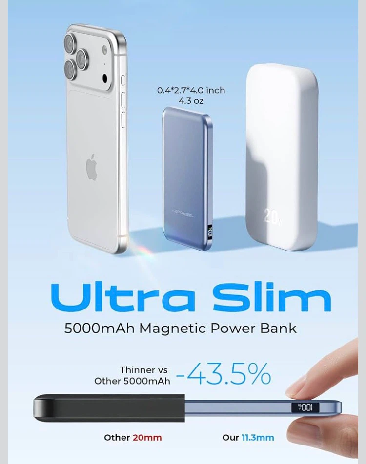 5000mAh Ultra Slim Magnetic Power Bank - photo 2