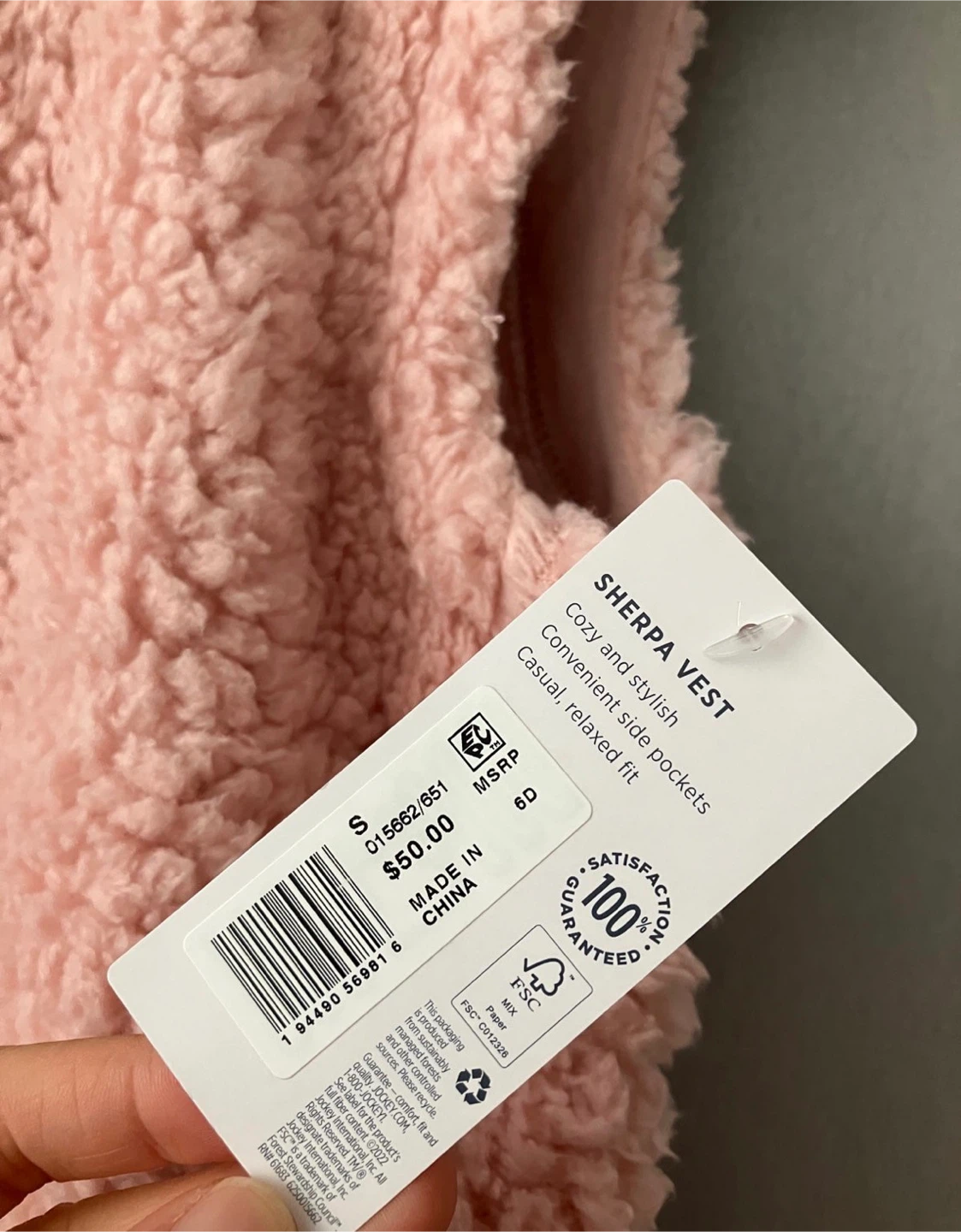 Jockey Sherpa Vest Pink Small - photo 2