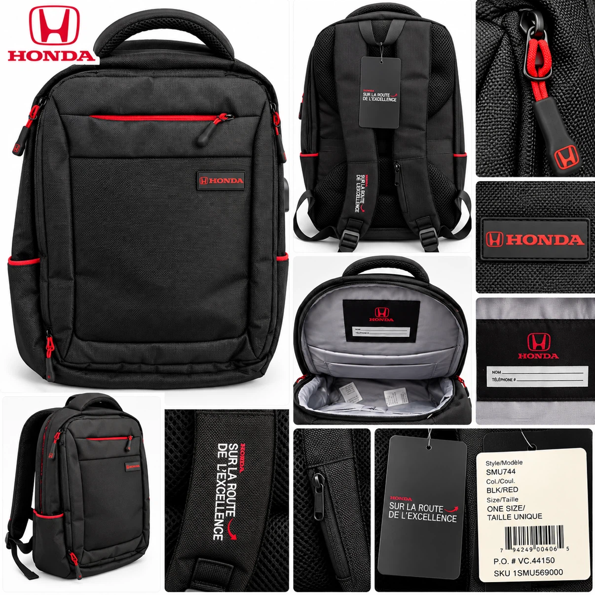 Honda Black & Red Backpack – Brand New with Tags – $60 - photo 2