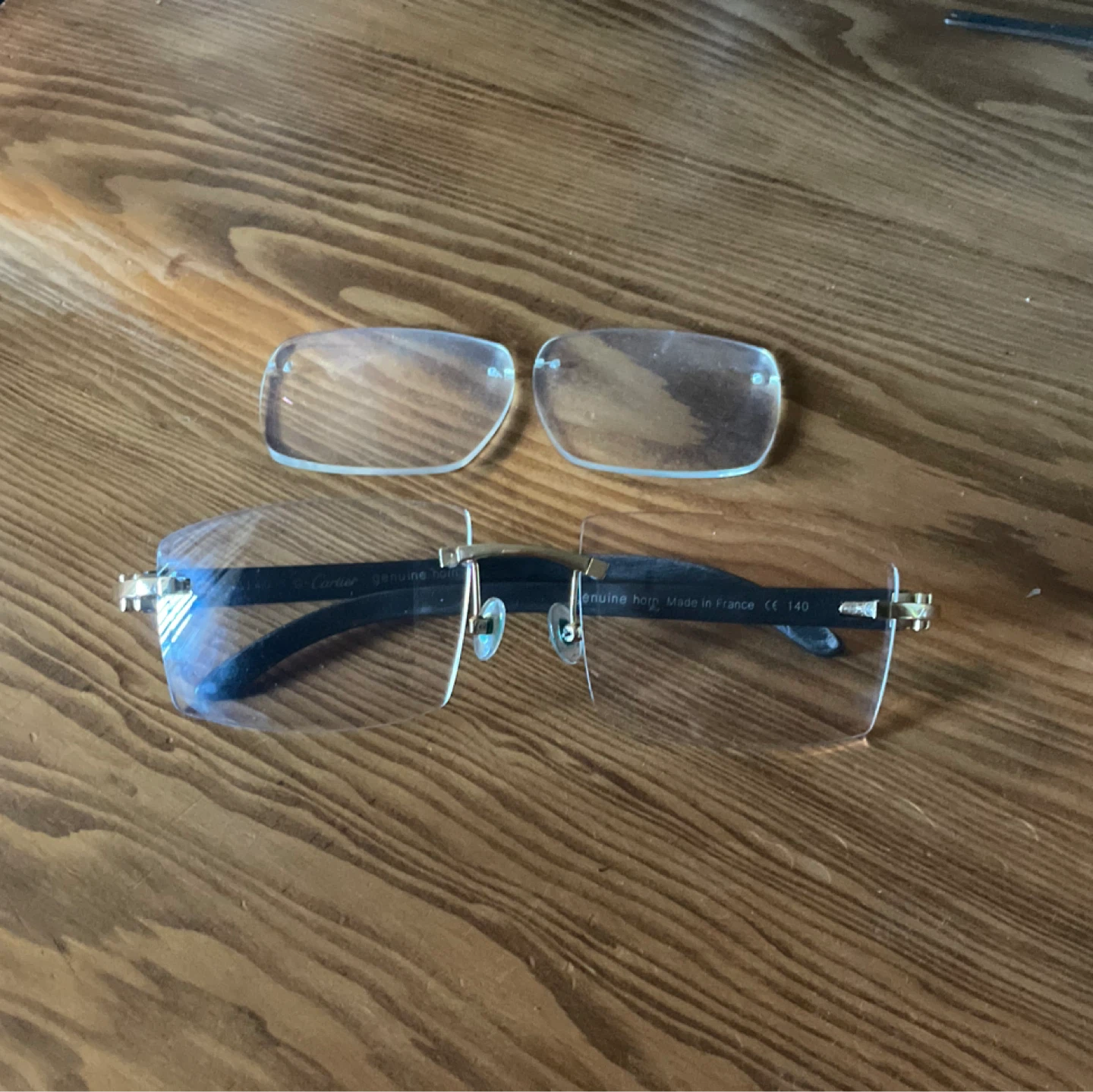 Cartier Genuine Horn Rimless Glasses