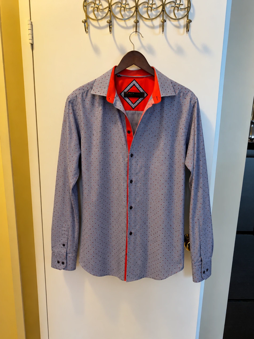 Blue button-up shirt