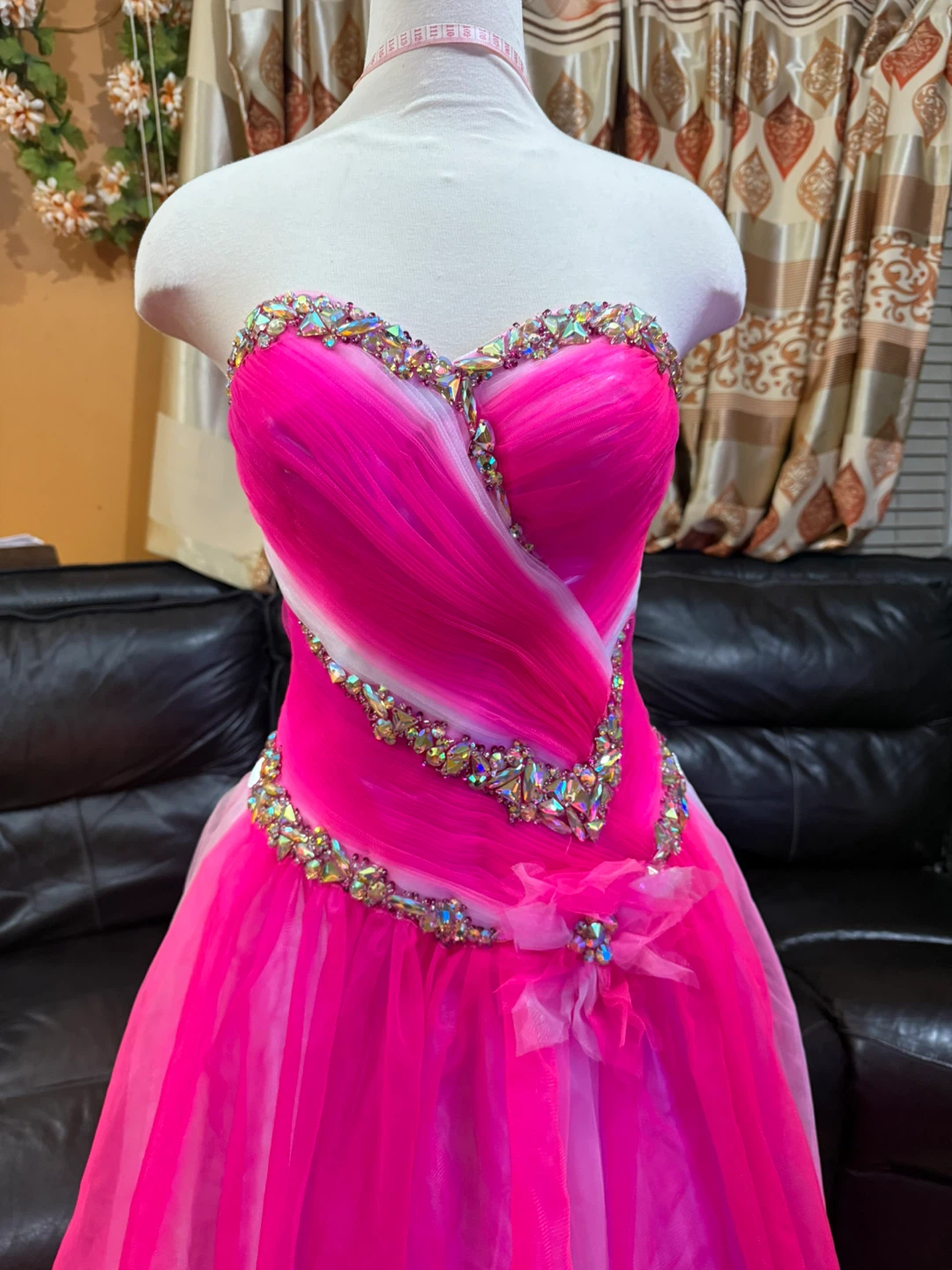 Precious formals Bright Pink & White rhinestone embellishments - photo 3