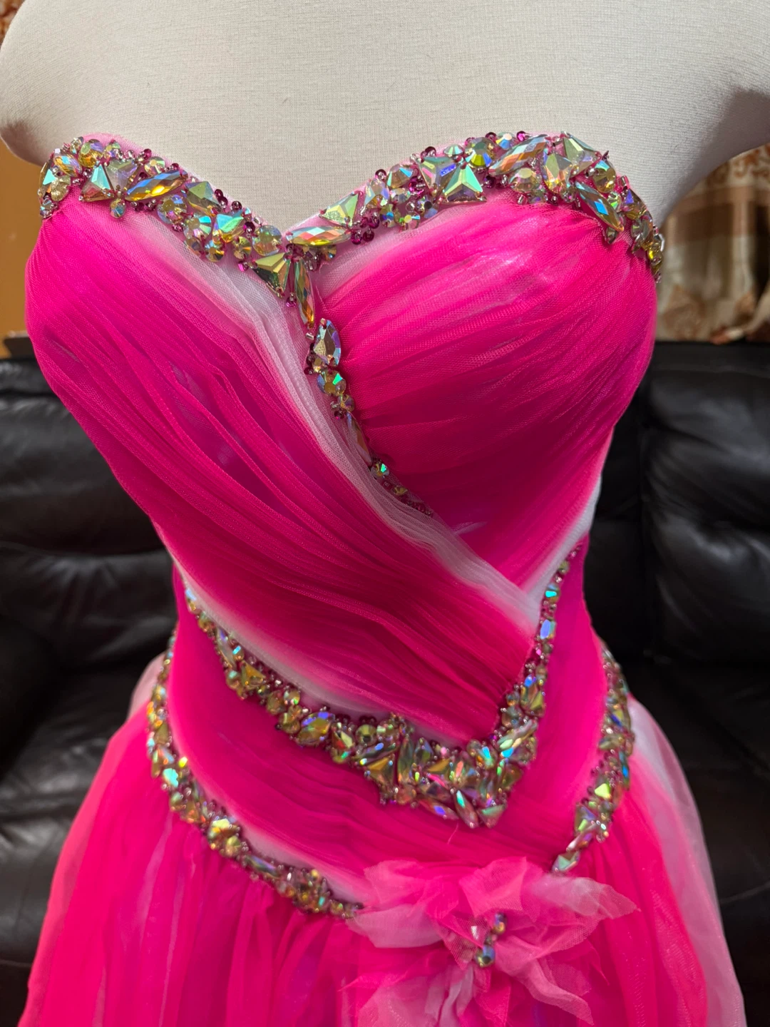 Precious formals Bright Pink & White rhinestone embellishments - photo 5
