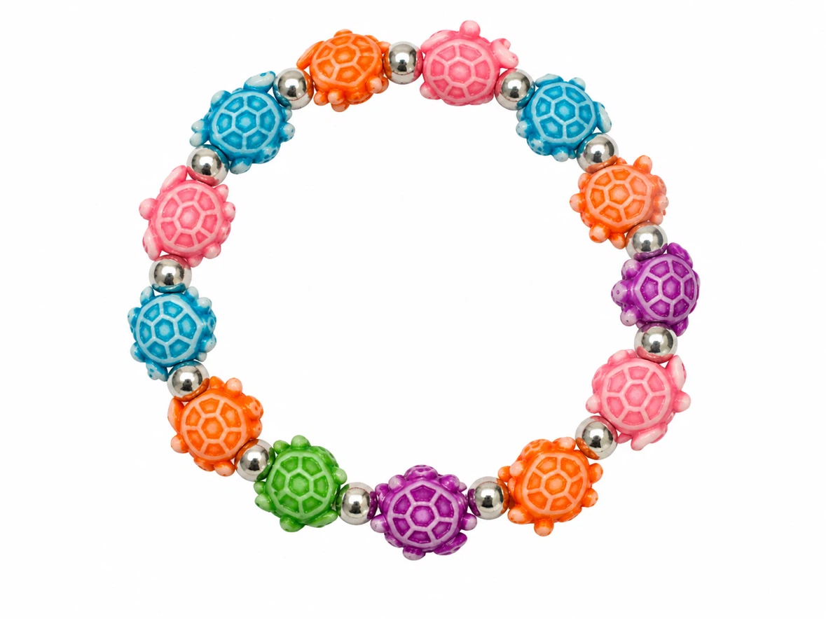 Multicoloured Turtle Bead Bracelet