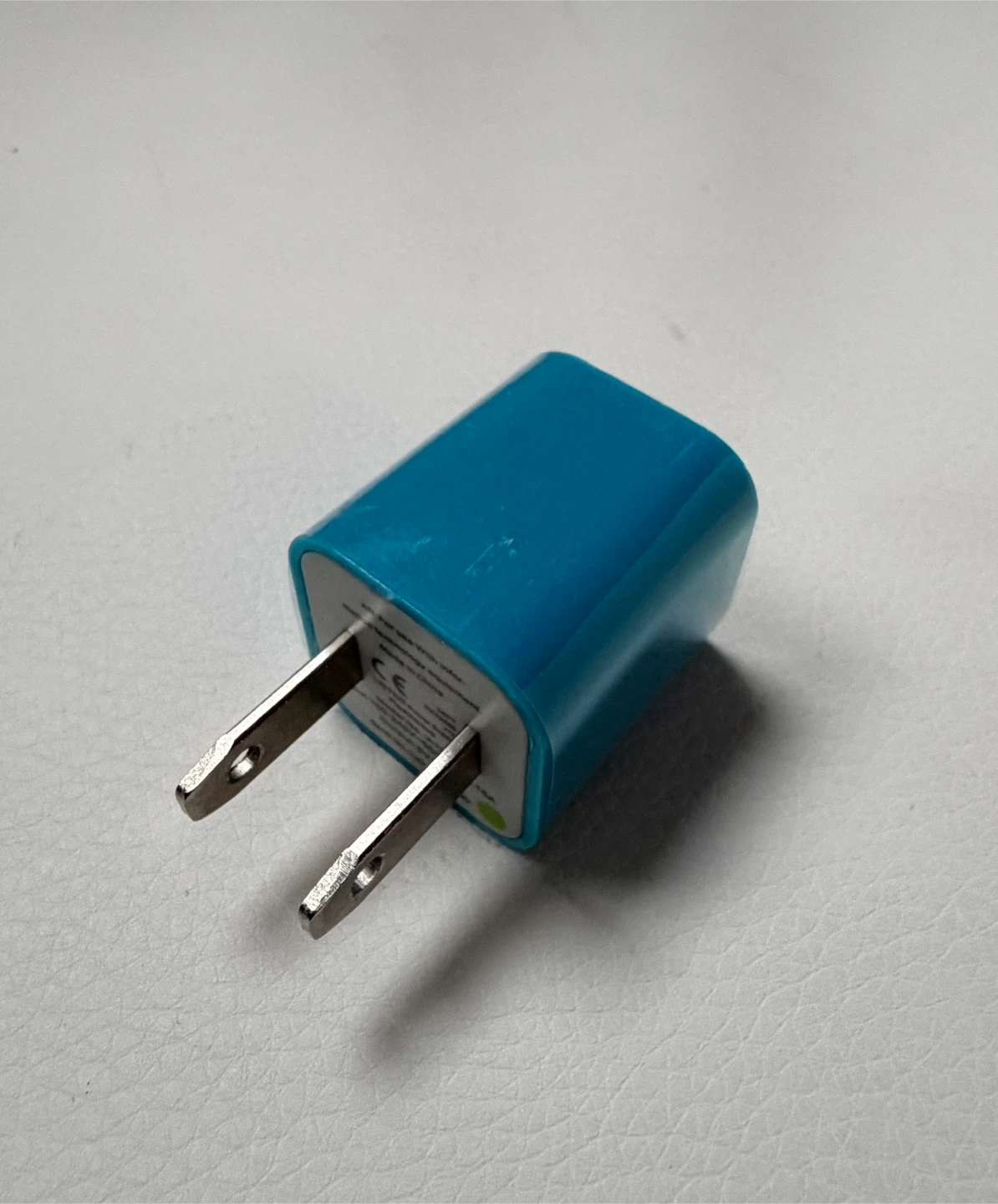 Blue USB wall power adapter