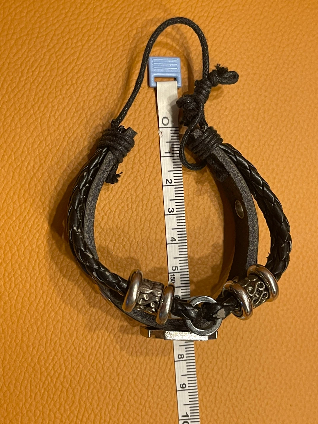 Black Leather Cross Bracelet - photo 5