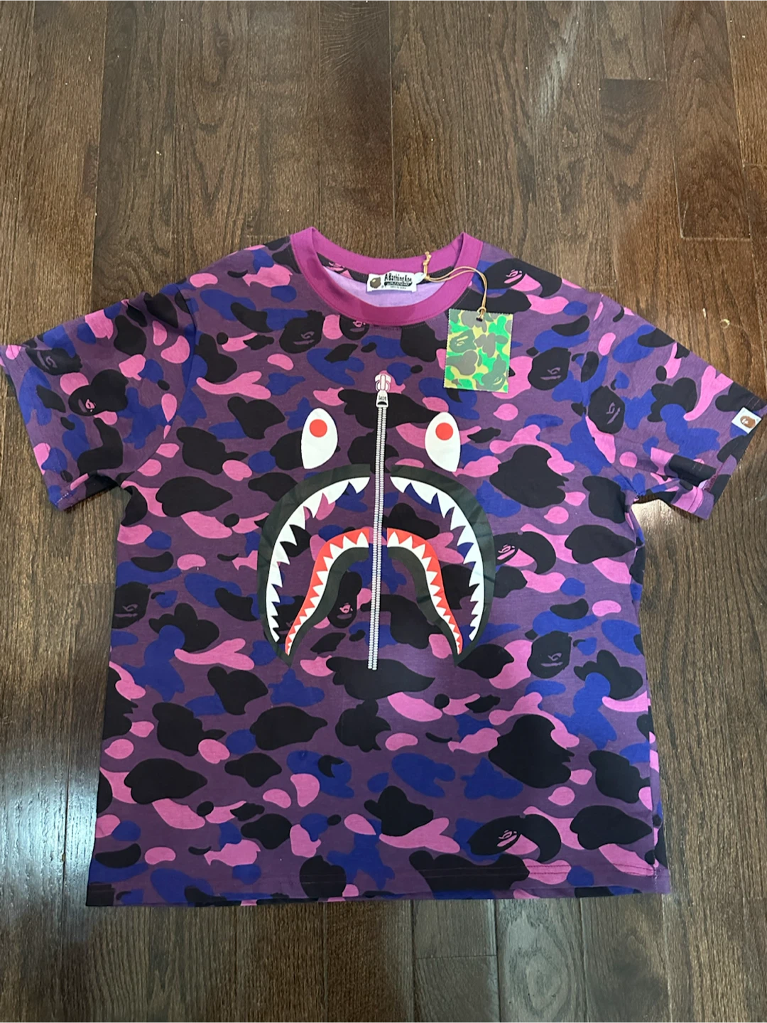 A Bathing Ape (BAPE) Purple Shark Camo Tee