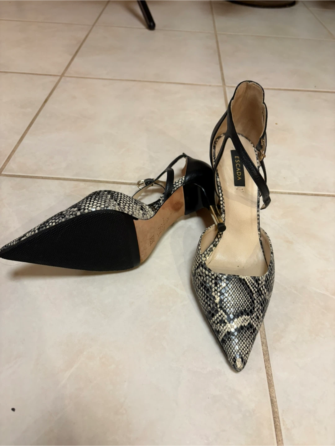 Escada Snakeskin Pattern Heels
