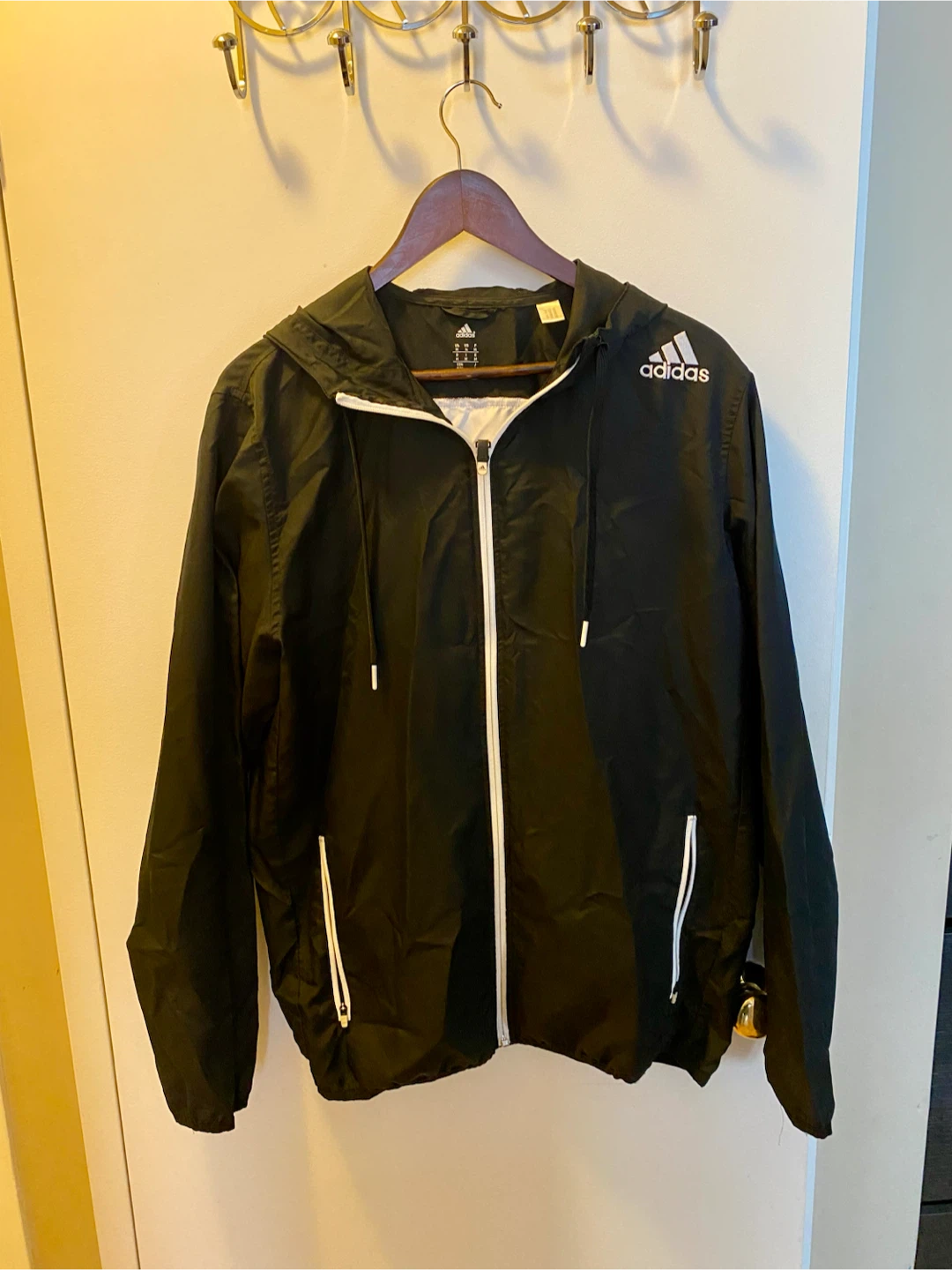 Adidas Windbreaker Jacket - Black - Size Medium