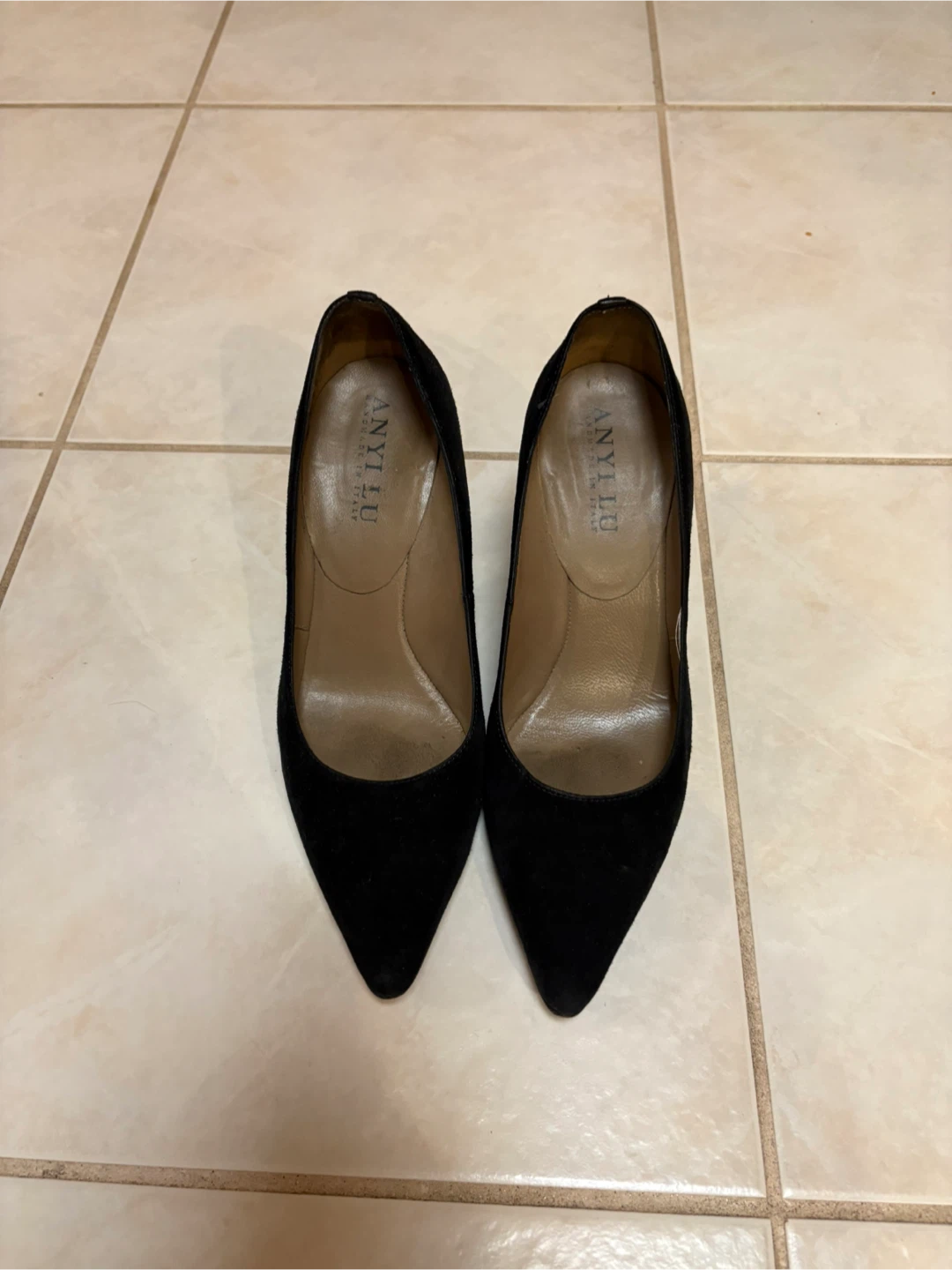 Anyi Lu Black Suede Heels