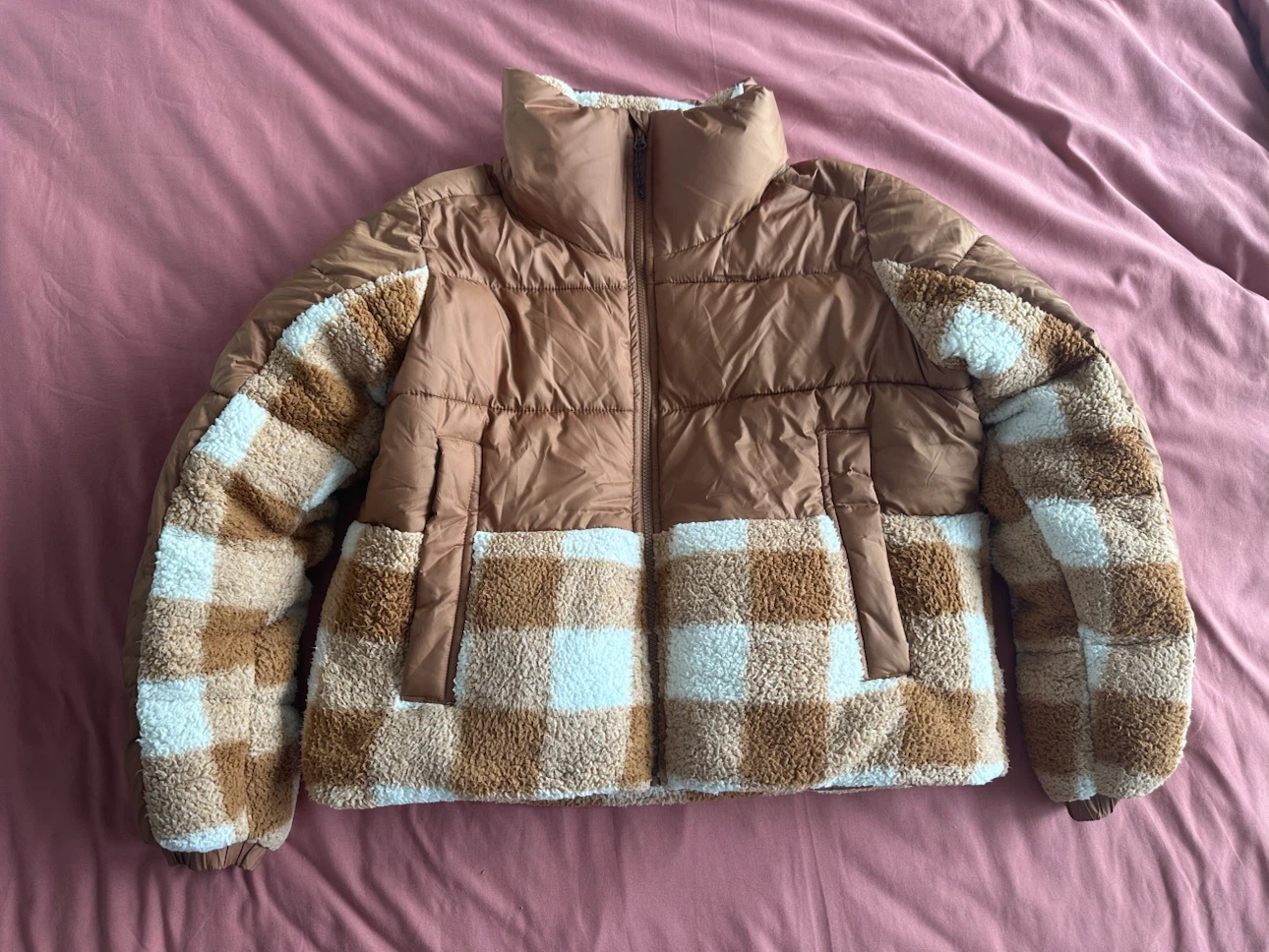 Columbia Women's Puffer Jacket - Tan Checkered - XL - photo 2