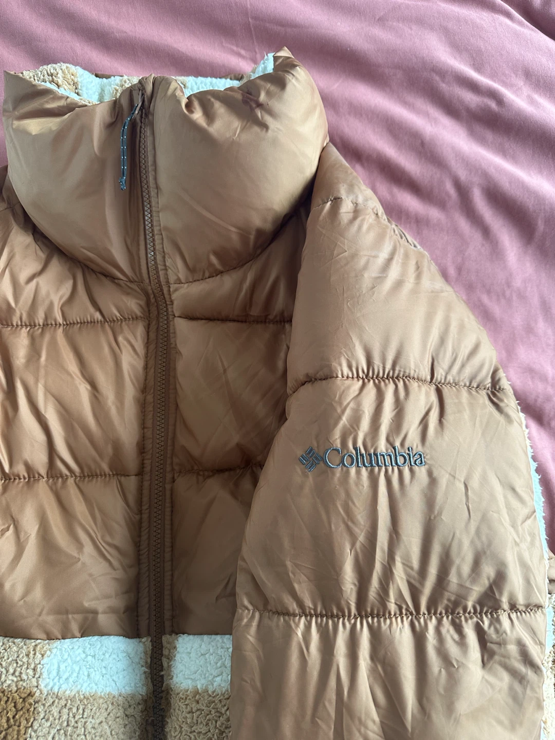 Columbia Women's Puffer Jacket - Tan Checkered - XL - photo 5