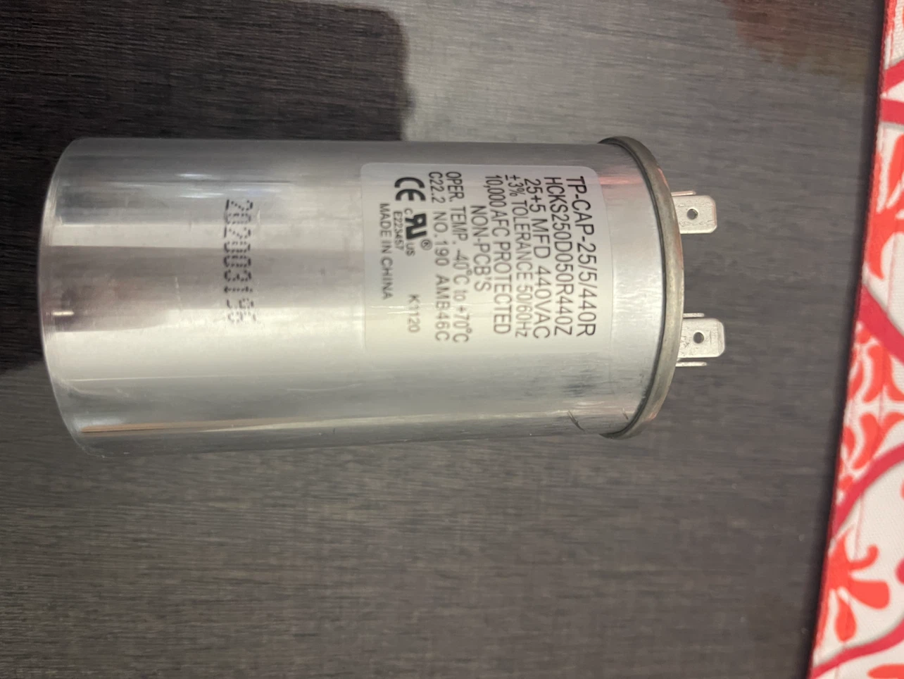 TP-CAP 25/5 MFD 440VAC Dual Run Capacitor