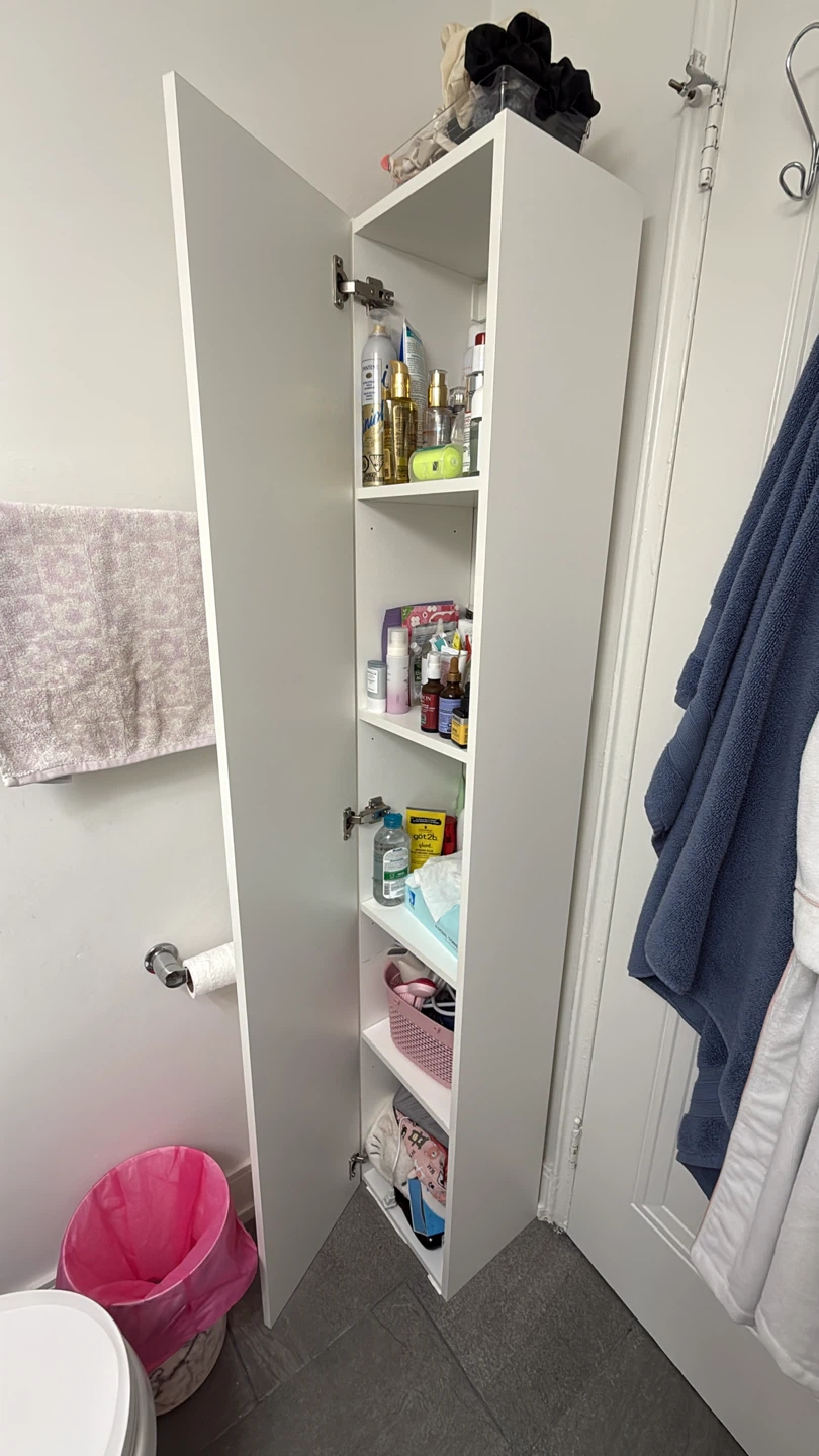 Tall White Bathroom Storage Cabinet