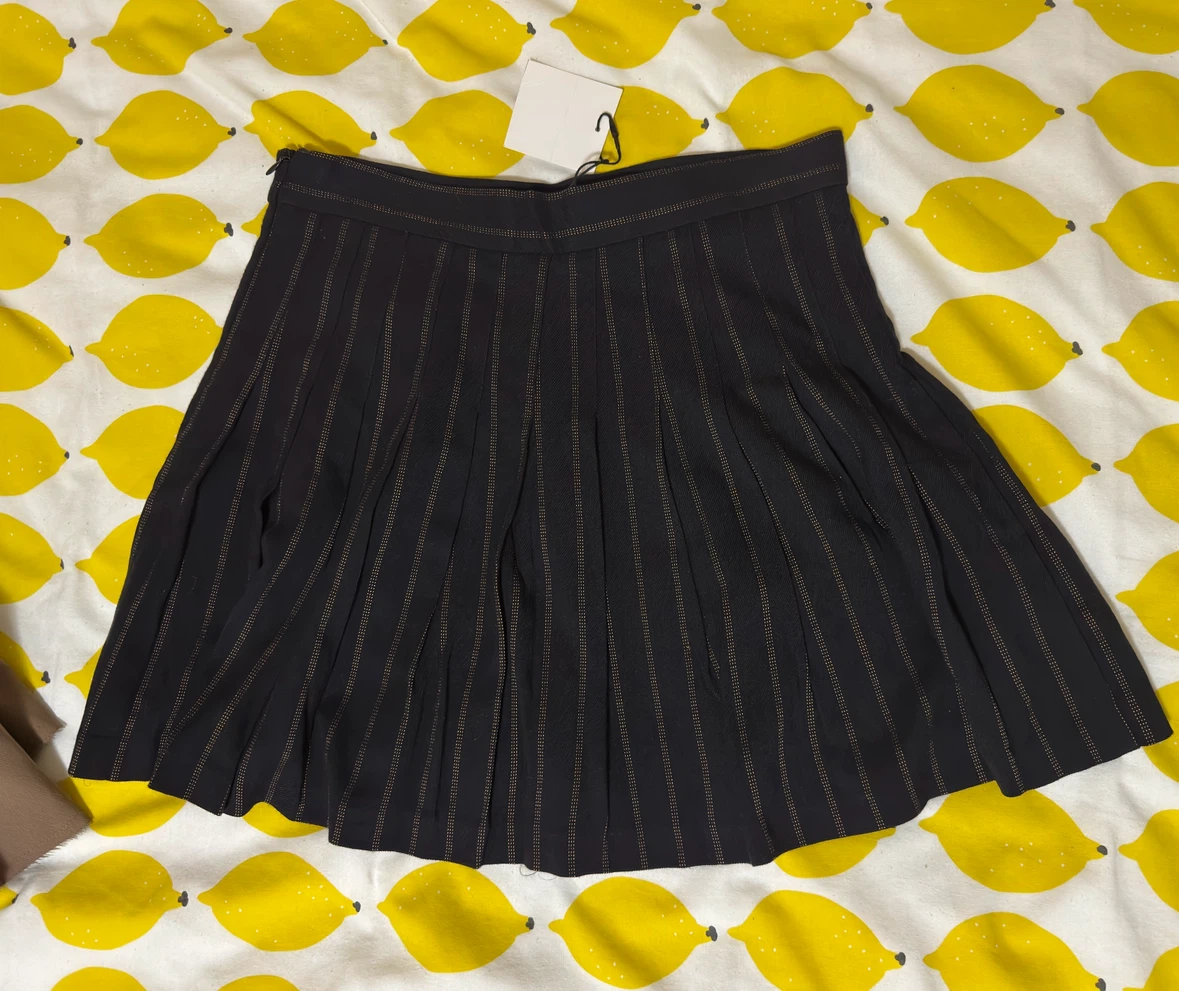 Zara Black Pinstripe Pleated Skorts
