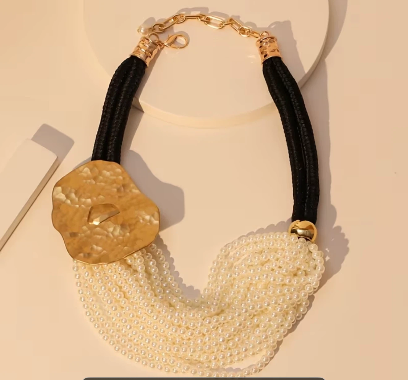 Layered Pearl Statement Necklace - photo 2