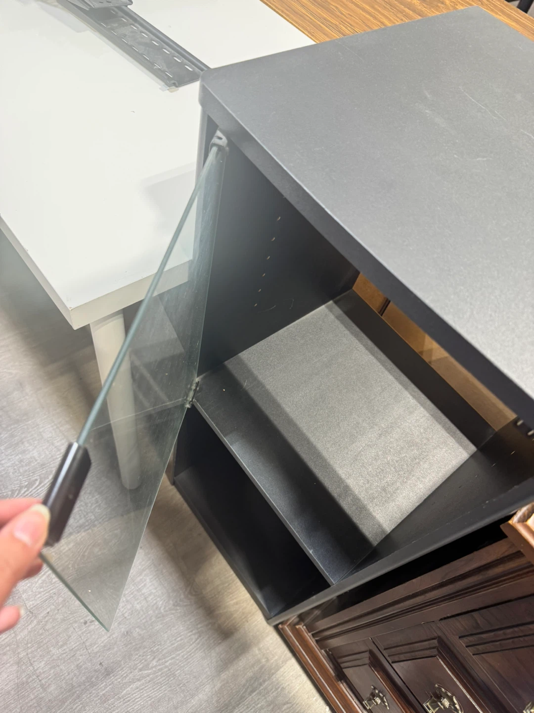 Black Display Cabinet with Glass Door - photo 2