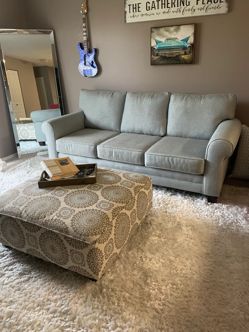 Three-Seater Light Grey Sofa
