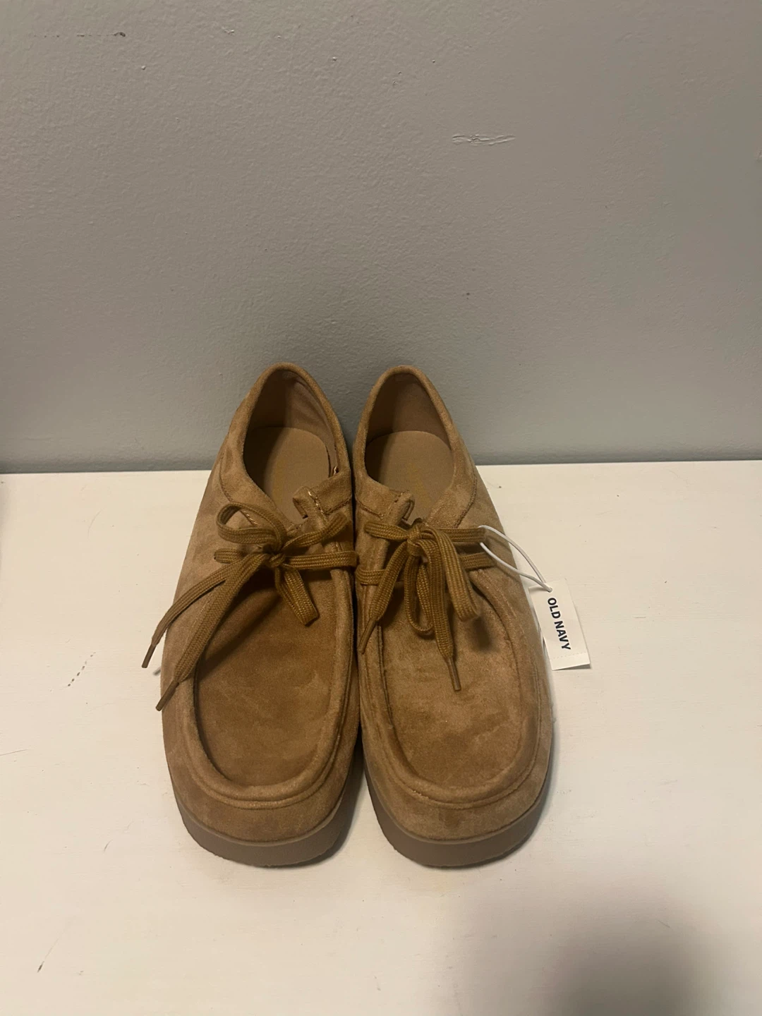 Old Navy Tan Suede Lace-up Shoes