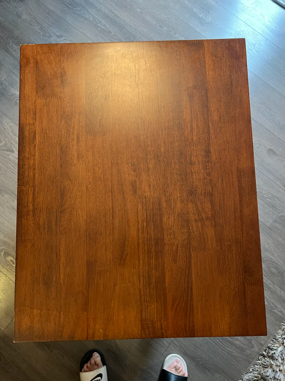 Black and Wood Side Table with Drawer and Cabinet - photo 2