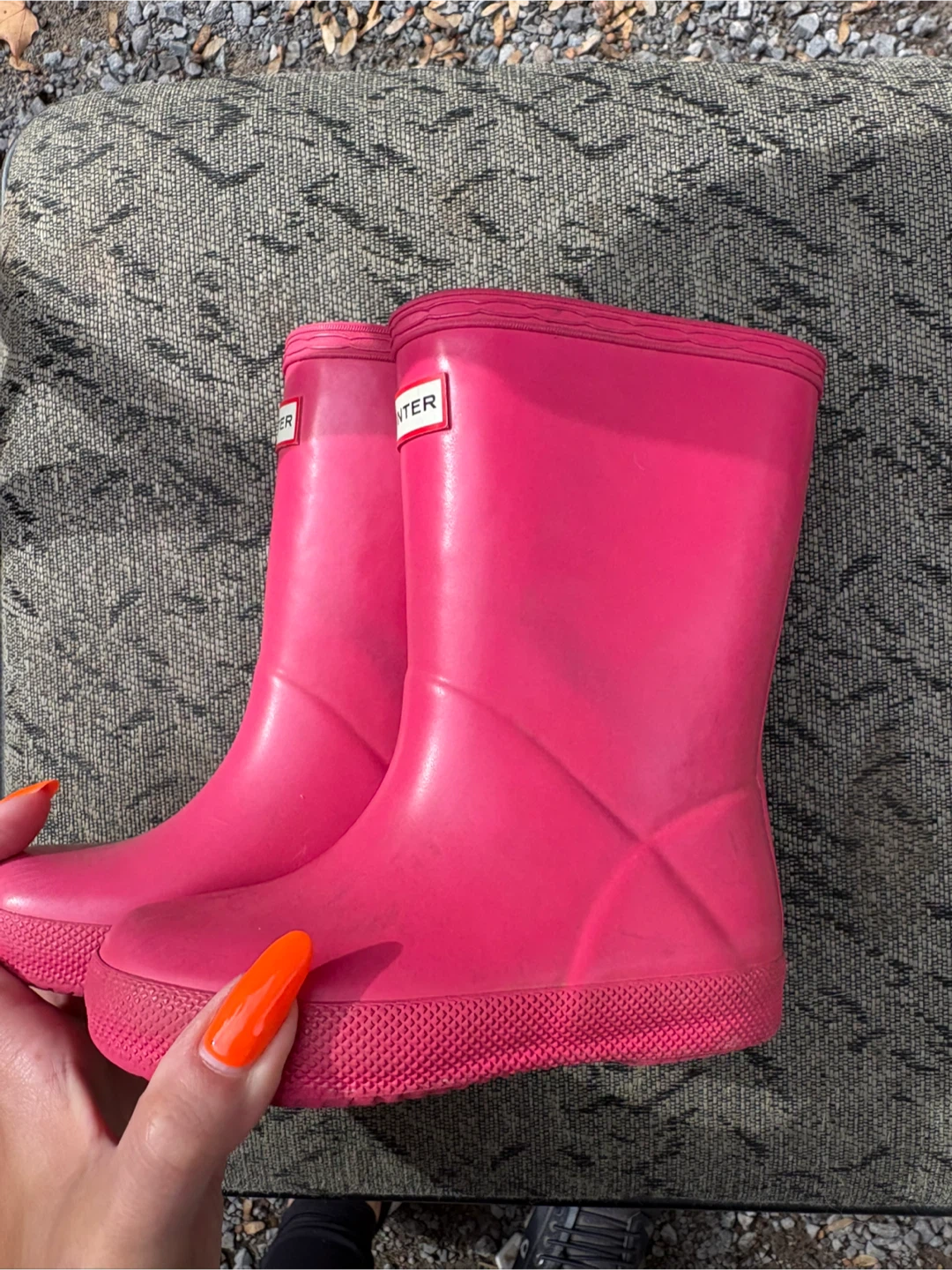 Hunter Kids Pink Rain Boots Size 7 - photo 3