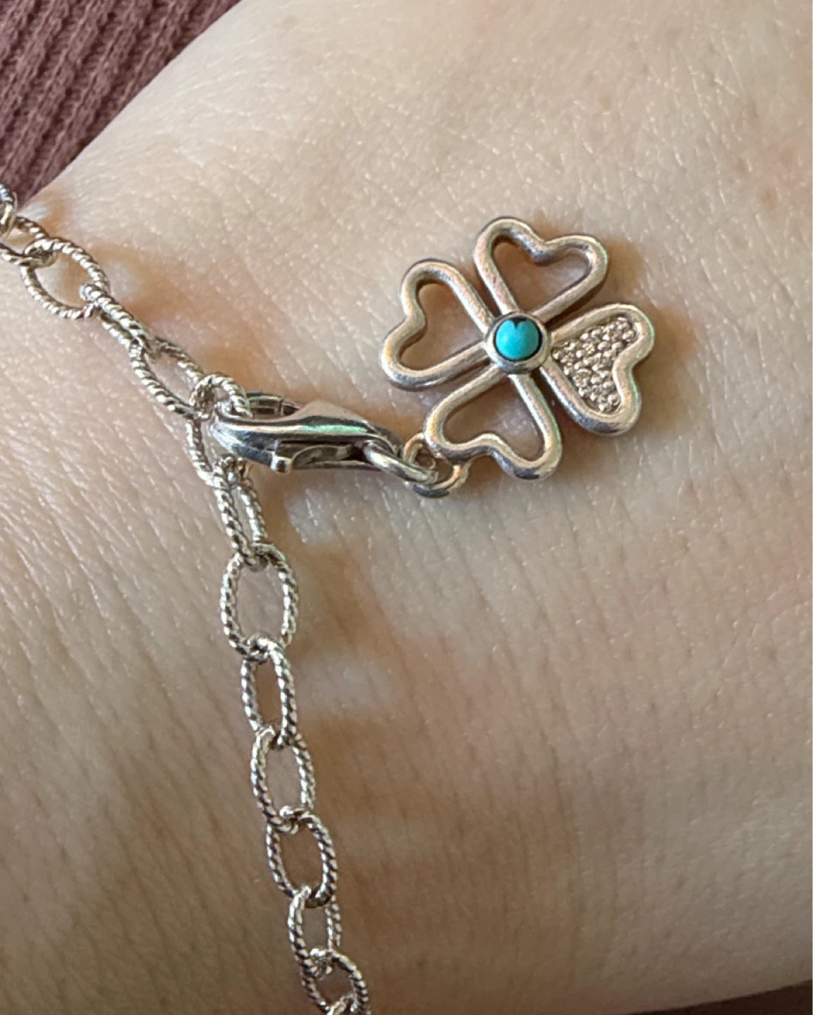 Thomas Sabo Four Leaf Clover Turquoise Silver Charm