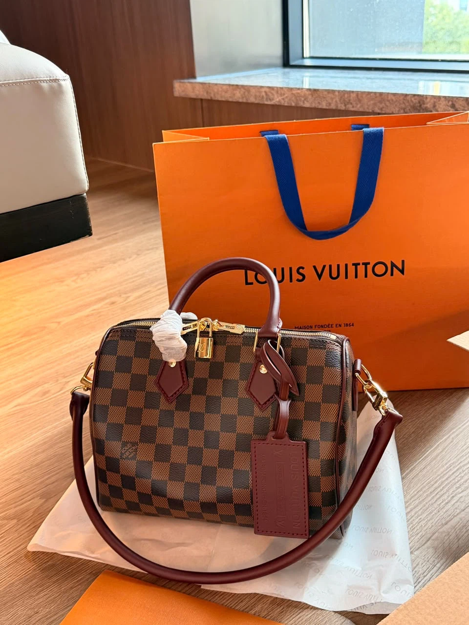 Louis Vuitton Damier Ebene Speedy Bandouliere Bag - photo 2