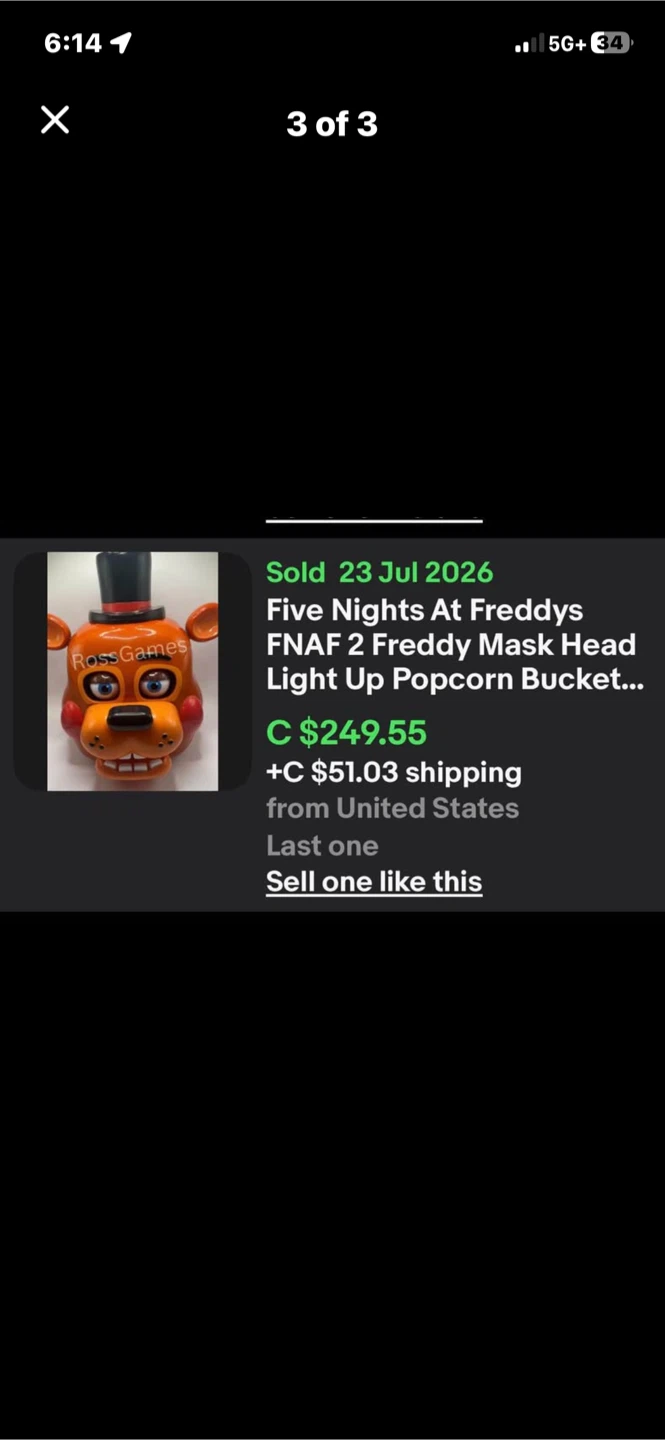 *RARE* FNAF 2 POPCORN BUCKET - photo 3
