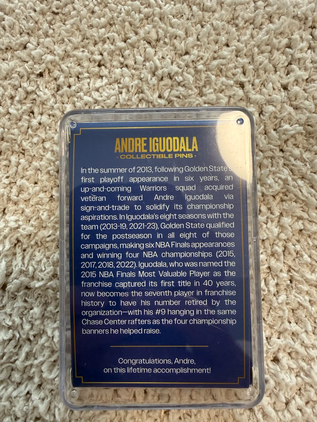 Andre Iguodala Jersey Retirement Collectible Pins - photo 2