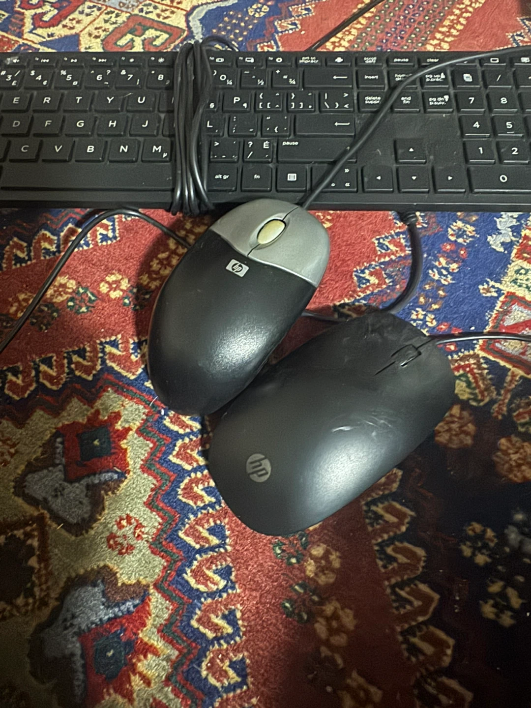 HP Wired Keyboard and Two Mice