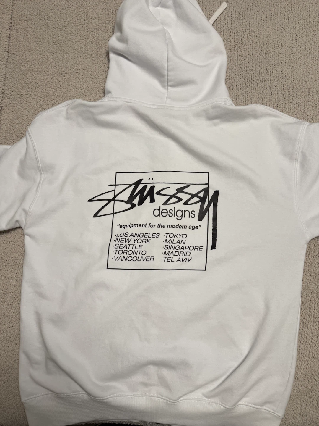 Stussy World Tour Zip-Up Hoodie White - photo 2