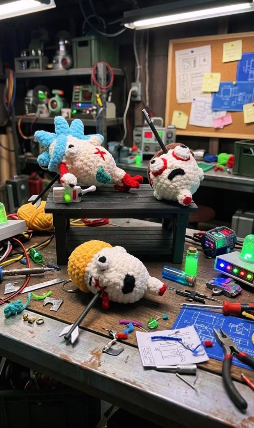 Rick and Morty Inspired Crochet keychains