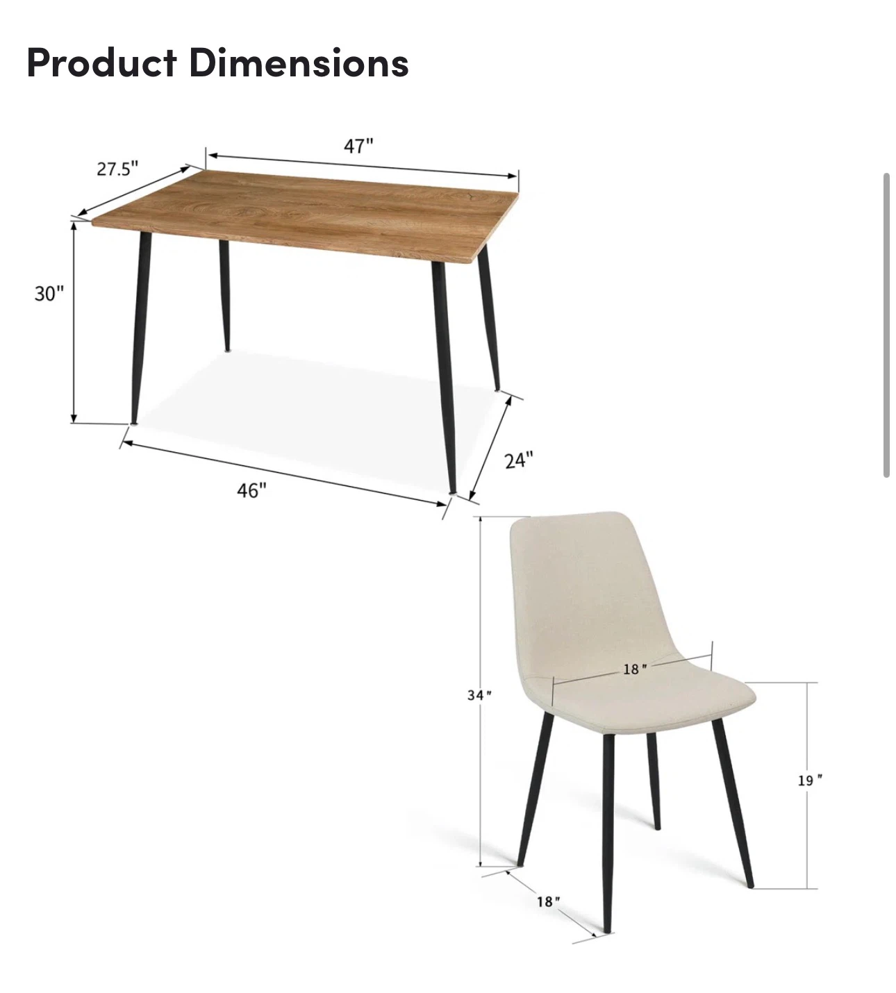 Dining table and 4 chairs set - photo 4