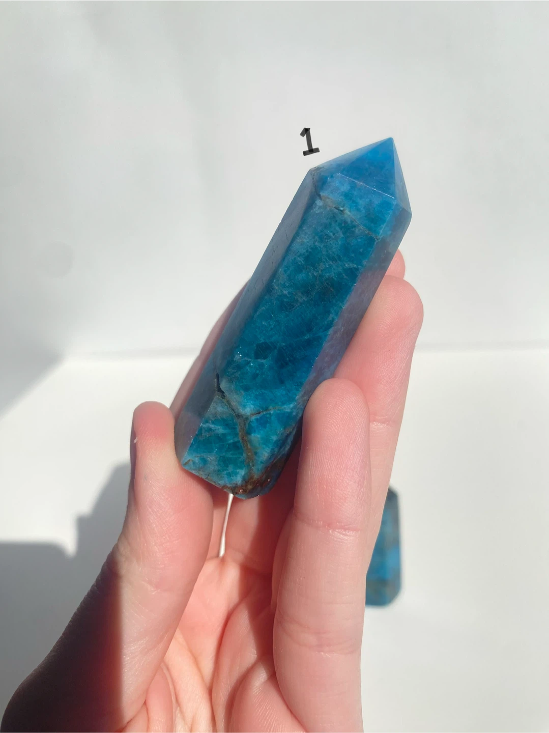 Blue Apatite Crystal Tower - photo 3