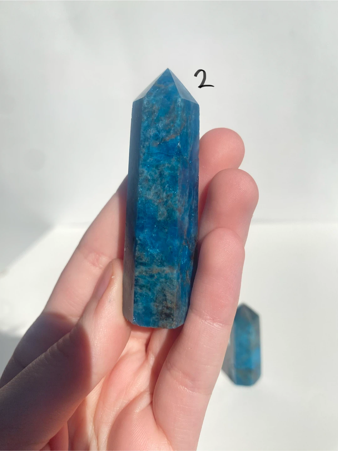 Blue Apatite Crystal Tower - photo 4