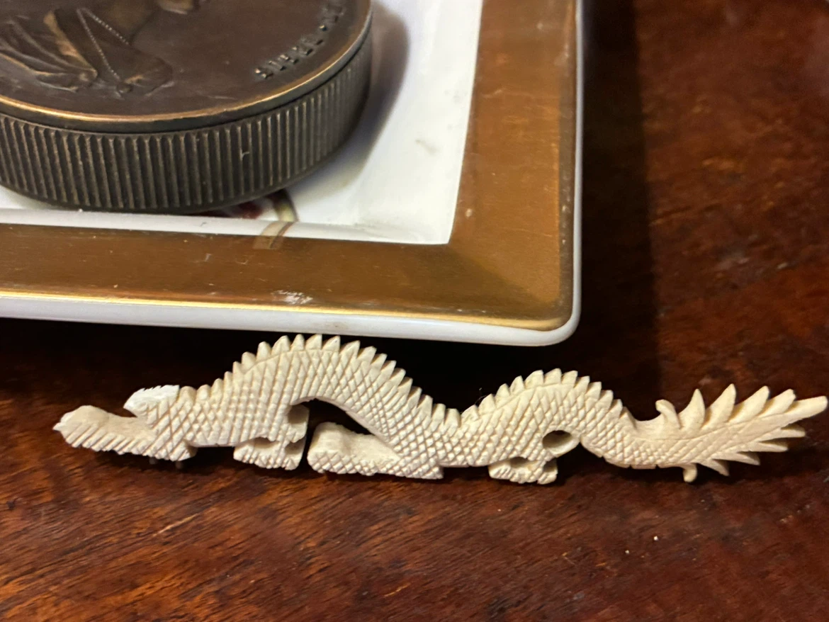 Ivory bone dragon resin Ornament Craft Scrapbook Art Mixed Media