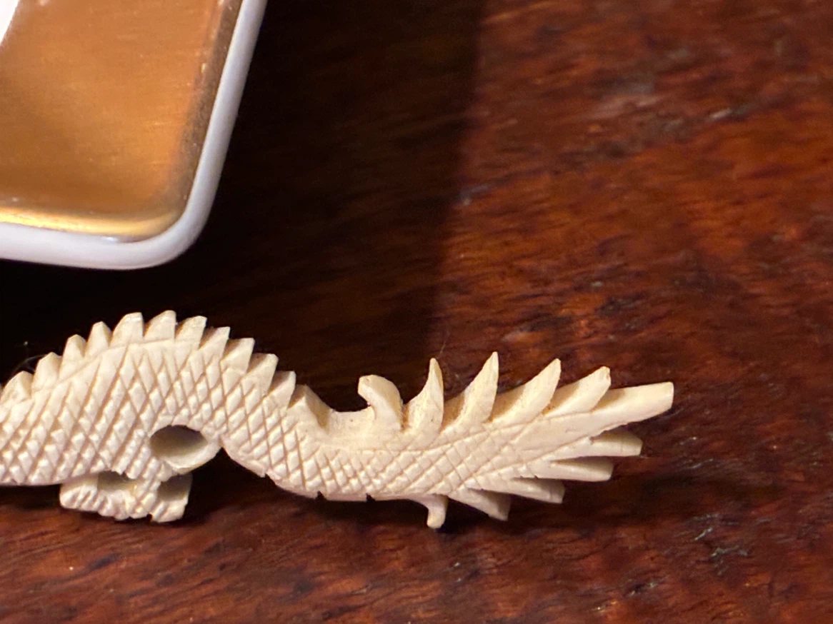 Ivory bone dragon resin Ornament Craft Scrapbook Art Mixed Media - photo 2