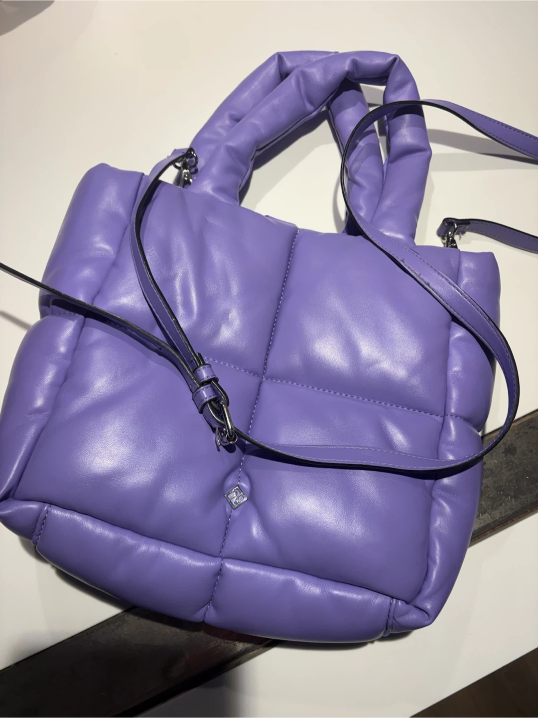 Purple Quilted Shoulder Bag