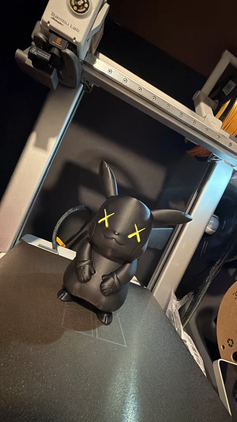 3D Printed Black Pikachu Figure