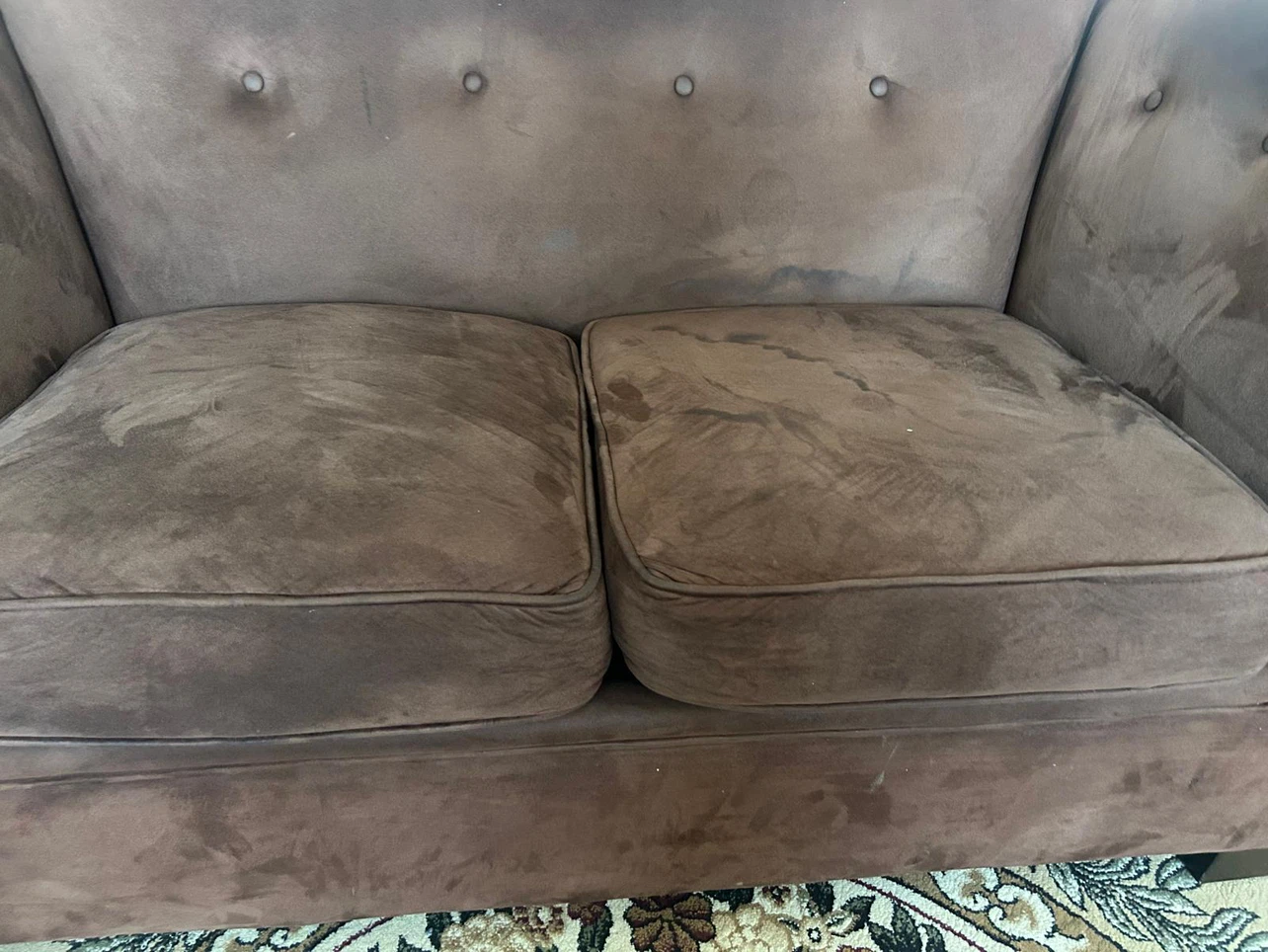 Brown Suede-look Loveseat - photo 2
